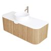 CIBO 1200mm White Oak Ripple Luxe Vanity With Solid Surface Top & White Basin