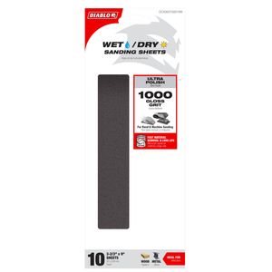 Diablo 93 x 229mm 1000 Grit Wet/Dry Sanding Sheet - 10 Pack