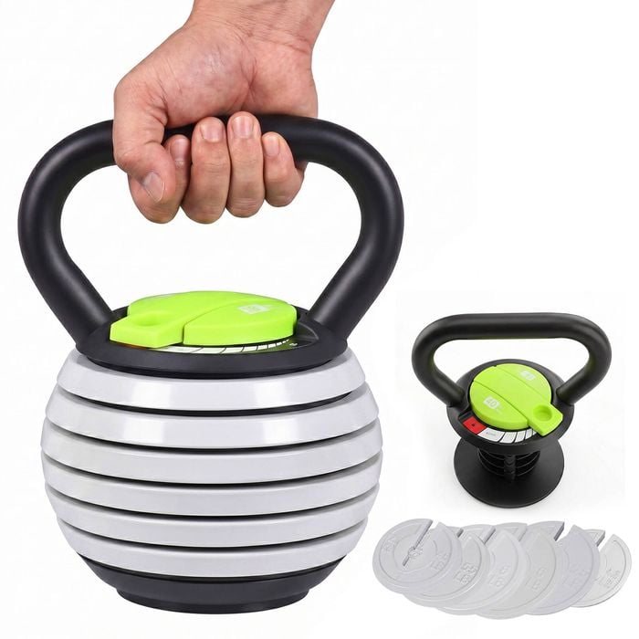 Advwin Adjustable Kettlebell Weight Set, Kettlebell With Secure Lock & Weight Plates And Anti-slip Grip, Kettlebells Set For Hom