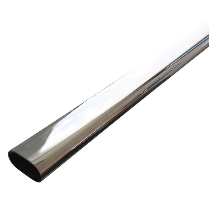 Italio 1.8m Chrome Oval Wardrobe Rail With Brackets