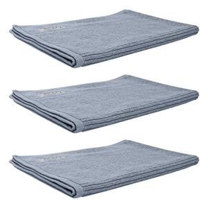 3x Bas Phillips Cairo Ribbed Towel Collection Cotton Bath Mat 78x48cm Mercury