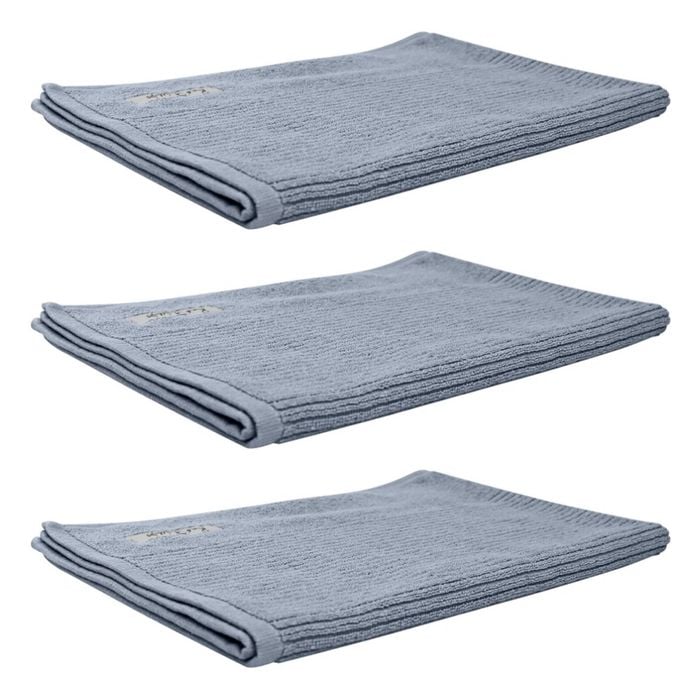 3x Bas Phillips Cairo Ribbed Towel Collection Cotton Bath Mat 78x48cm Mercury