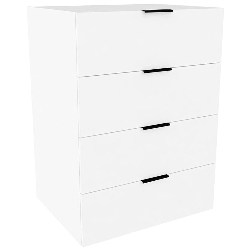 Lugna 1024 x 750 x 580mm White 4 Drawer Ready to Assemble Unit