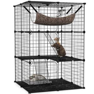 Advwin Cat Cage 3 Tier  DIY Cat Condo House Cat Villa Pet Enclosure