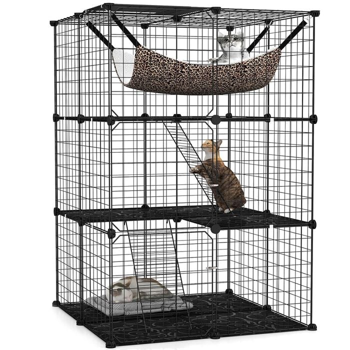 Advwin Cat Cage 3 Tier  DIY Cat Condo House Cat Villa Pet Enclosure