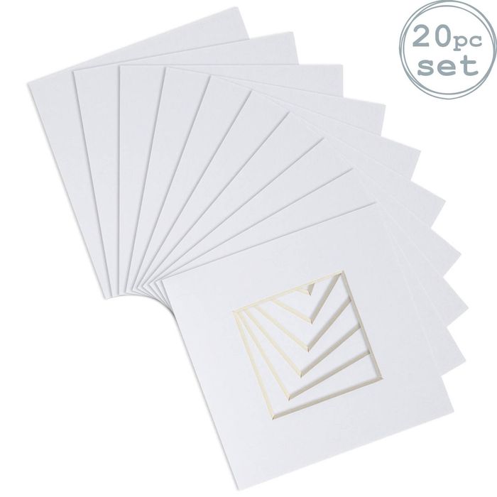 20x Picture Photo Mounts - To Fit Frame Size 8 X 8" For Image Size 4 X 4"