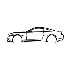 Ignite Laser Ford 2015 Mustang Silhouette Metal Wall Art Coated Black 47inch/120cm