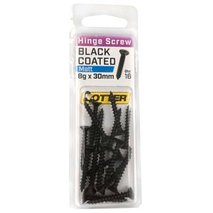 Otter 8 x 30mm Black Coated Hinge Screws - 16 Pack