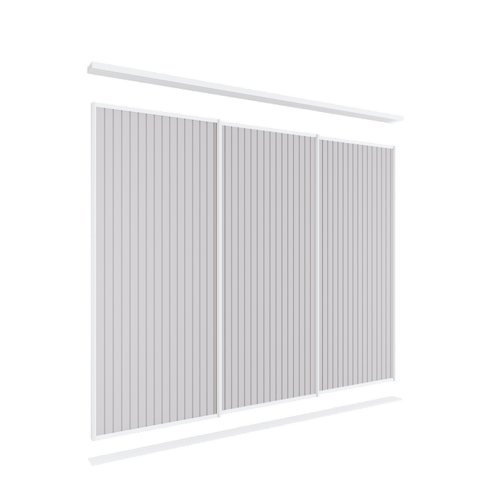 Lugna 2100 x 1801-2700mm VJ Panel Wardrobe Triple Sliding Doors