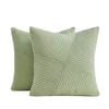 Gioia Casa Corduroy Cushion Covers - Soft Velvet with Windmill Pattern & Hidden Zipper - Sage, 45cm x 45cm (Twin Pack)