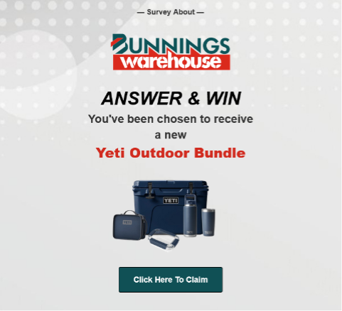 Scam watch of fake Bunnings and Yeti ad on social media or EDM