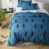 Accessorize Bedroom Collection King Blue Aster Digital Printed Cotton Quilt Cover Set
