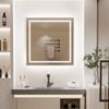 Oakory 80cm Square Led Bathroom Mirror Dual Front & Backlit 3-colour Dimmable Anti-fog Touch Control