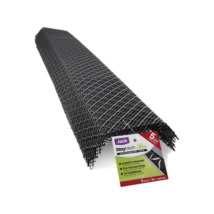 Jack 1m StayMesh Plastic Ultra Gutter Guard Strip - 5 Pack