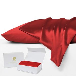 Luxor Crown BURGUNDY Set of 2 Mulberry Silk Pillowcases