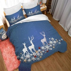 Dreamfields Single SNOW REINDEER CHRISTMAS XMAS Design Quilt Duvet Doona Cover Set