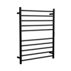 Hotwire 130W 900 x 700mm Black 10 Bar Flat Round Heated Towel Rail with Timer