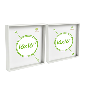 Nicola Spring Acrylic 3d Deep Box Photo Frames - 16" X 16"  - White - Pack Of 2