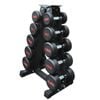 75kg - 5 Pair Commercial Grade Rubber Dumbell Weight Set With Rack