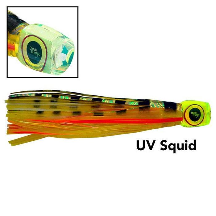 Black Magic Maggot XT 200mm Rigged Trolling Fishing Lure UV Squid