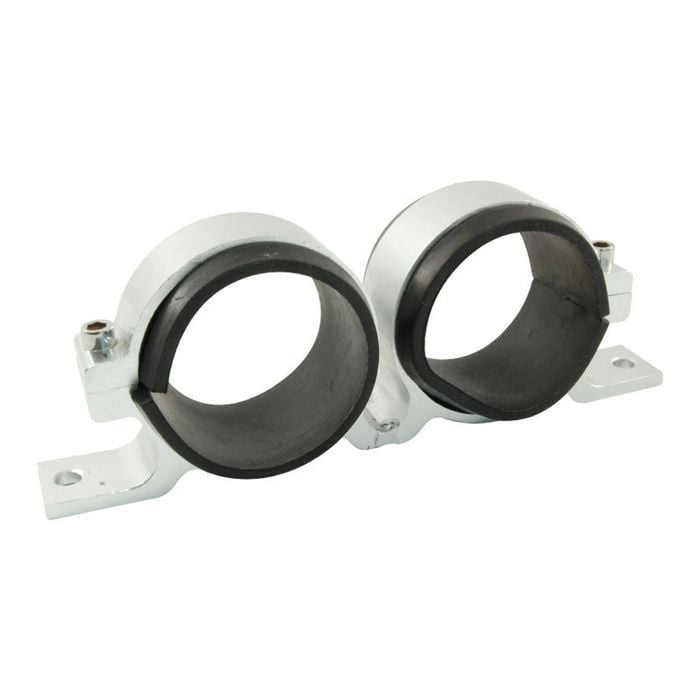 Calflow Dual 60mm  Fuel Pump Bracket Suits Bosch 044 Style Pump - Silver