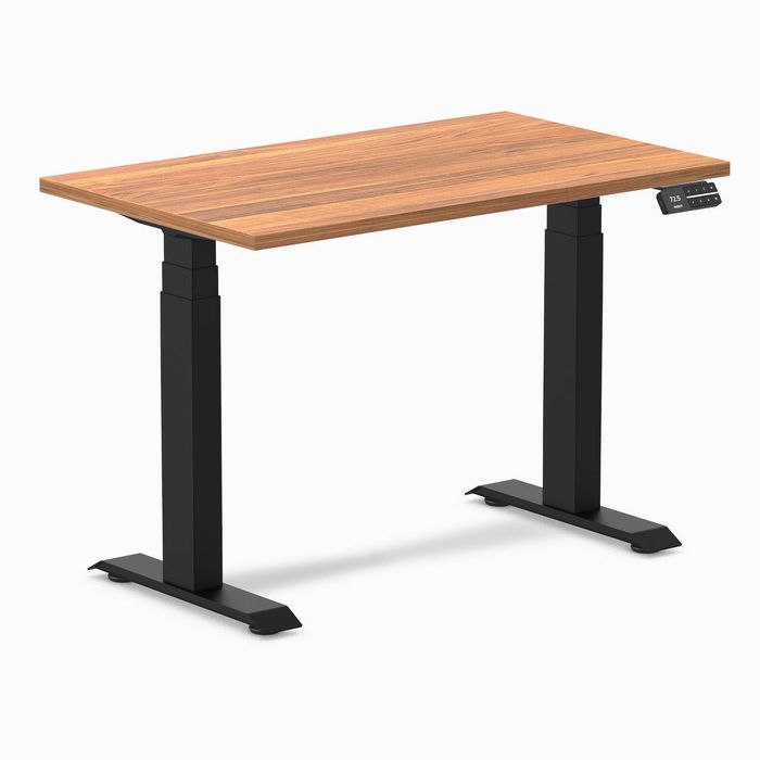 Desky Dual Mini Sit Stand Desk Matte Black Frame 100cm