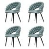 Familand Dining Chairs Set of 4 Padded Seat Kitchen Living Room Chair Velvet in White