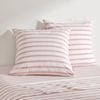 Dreamaker Bask Washed Cotton Yarn Dyed Stripe Euro Pillowcase Pink Pearl Twin Pack