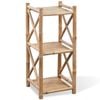 vidaXL 3-Tier Square Bamboo Shelf Free Standing Tower Rack Storage Organiser