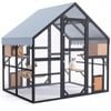 Advwin Large Wooden Catio Cat Cage Enclosure 188cm Walk In Cat House Waterproof Outdoor