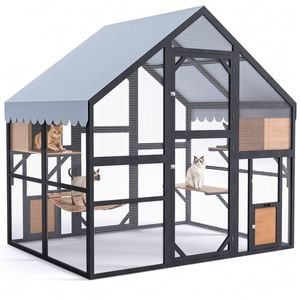Advwin Large Wooden Catio Cat Cage Enclosure 188cm Walk In Cat House Waterproof Outdoor