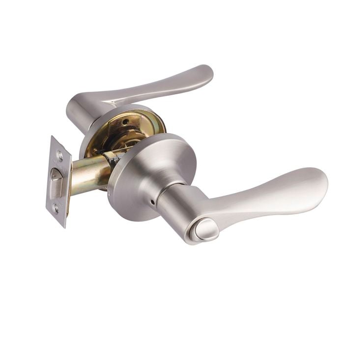 Tasman Satin Nickel Tiva Privacy Right Handed Leverset