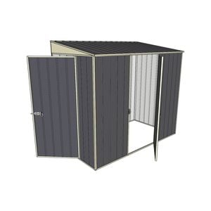 Build-A-Shed 1.2 x 2.3 x 2.0m Skillion Single Hinged Side Door Shed - Grey