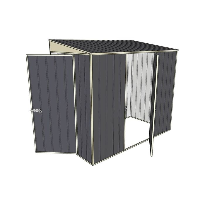 Build-A-Shed 1.2 x 2.3 x 2.0m Skillion Single Hinged Side Door Shed - Grey