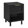 Quincy Bedside Unit Side Table 1 drawer black