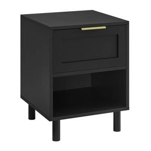 Quincy Bedside Unit Side Table 1 drawer black