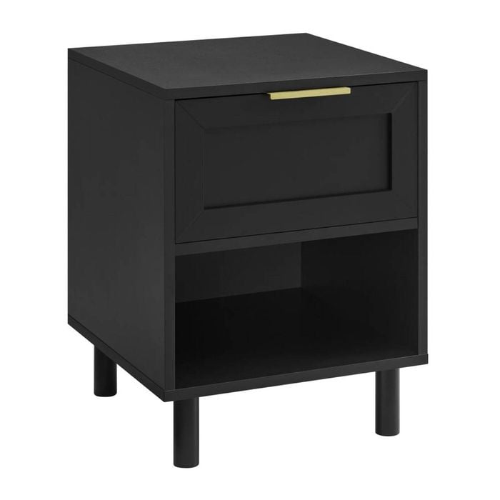 Quincy Bedside Unit Side Table 1 drawer black