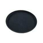Chef Inox Plastic Round Black Non Slip Serving Tray 35cm