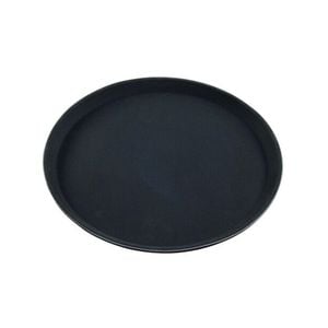 Chef Inox Plastic Round Black Non Slip Serving Tray 35cm