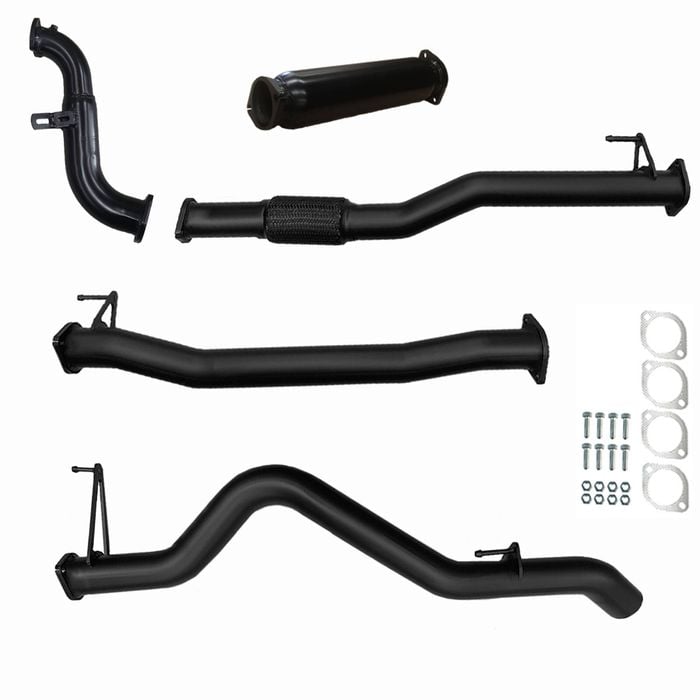 Ignite Exhausts Turbo Back For Holden Rg Colorado 2.8l 3" No Cat With Hotdog Black Aluminised Steel