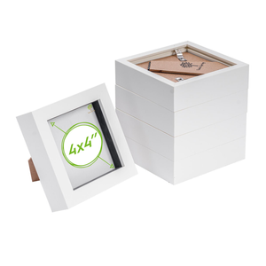 Nicola Spring Box Picture Glass Photo Frame, Standing & Hanging - For 4x4" (10x10cm) Photos  - Pack Of 5