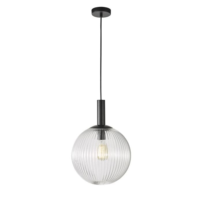 Oriel Lighting Legarno Single Pendant Light Clear Glass 30cm