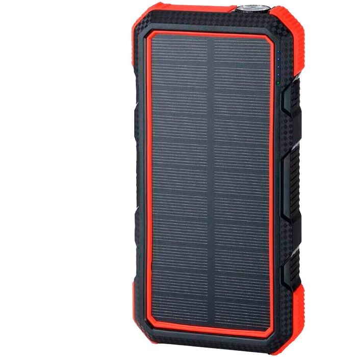 Maxxlee 20000mAh Qi Wireless Charger Solar Power Bank Red