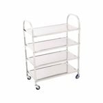 SOGA 4 Tier Stainless Steel Food Cart Trolley Large
