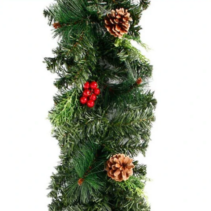 LED Pine Cone Christmas Garland Decoration [Green]
