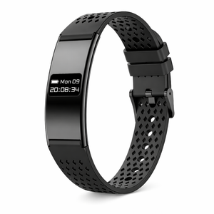 Smart Fitness Bracelet for Men & Women | HRV Stress Monitor & Pedometer | Android & iOS Silicone Black