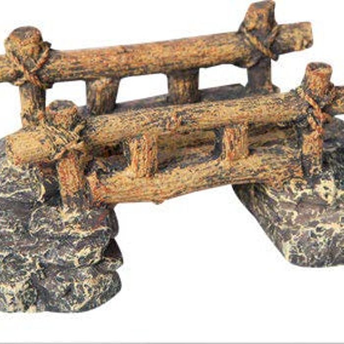 Aqua One Wooden Bridge On Rock Ornament 11.5x5.5x5cm (37475)