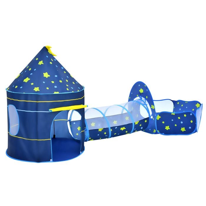 Advwin 3 in 1 Pop-Up Kids Play Tent w/ Baby Crawl & Carry Bag Indoor & Outdoor  Playhouse w/ Tunnel Ball Pit and Basketball Hoop
