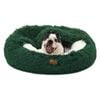 Charlie's Hooded Faux Fur Calming Donut Dog Bed Eden Green - Large