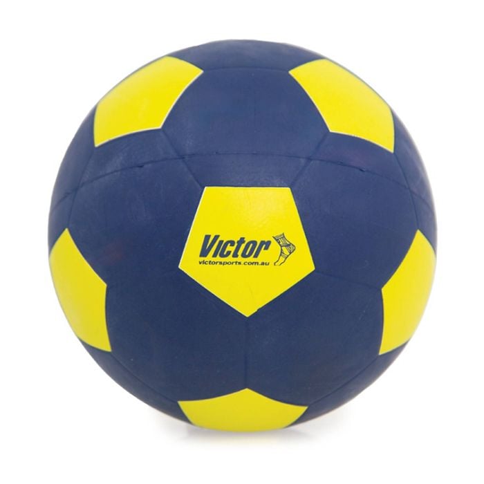 Victor Sports Soccer Ball Rubber Size 5 Durable Training Navy Yellow